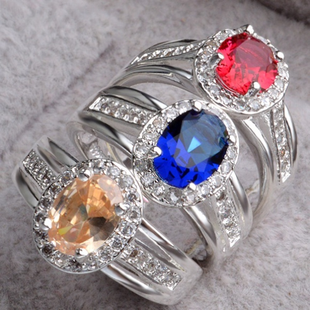 (Size 8) New CZ 925 Silver Ring